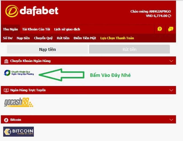 Deposit Instructions at Dafabet